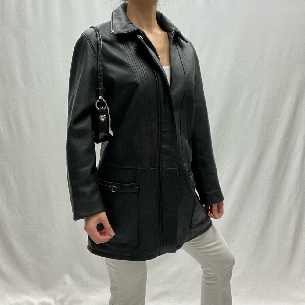 Dimitri leather jacket black size L vintage